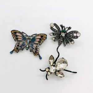 Vintage Antique Deco Insect Butterfly Brooch lot